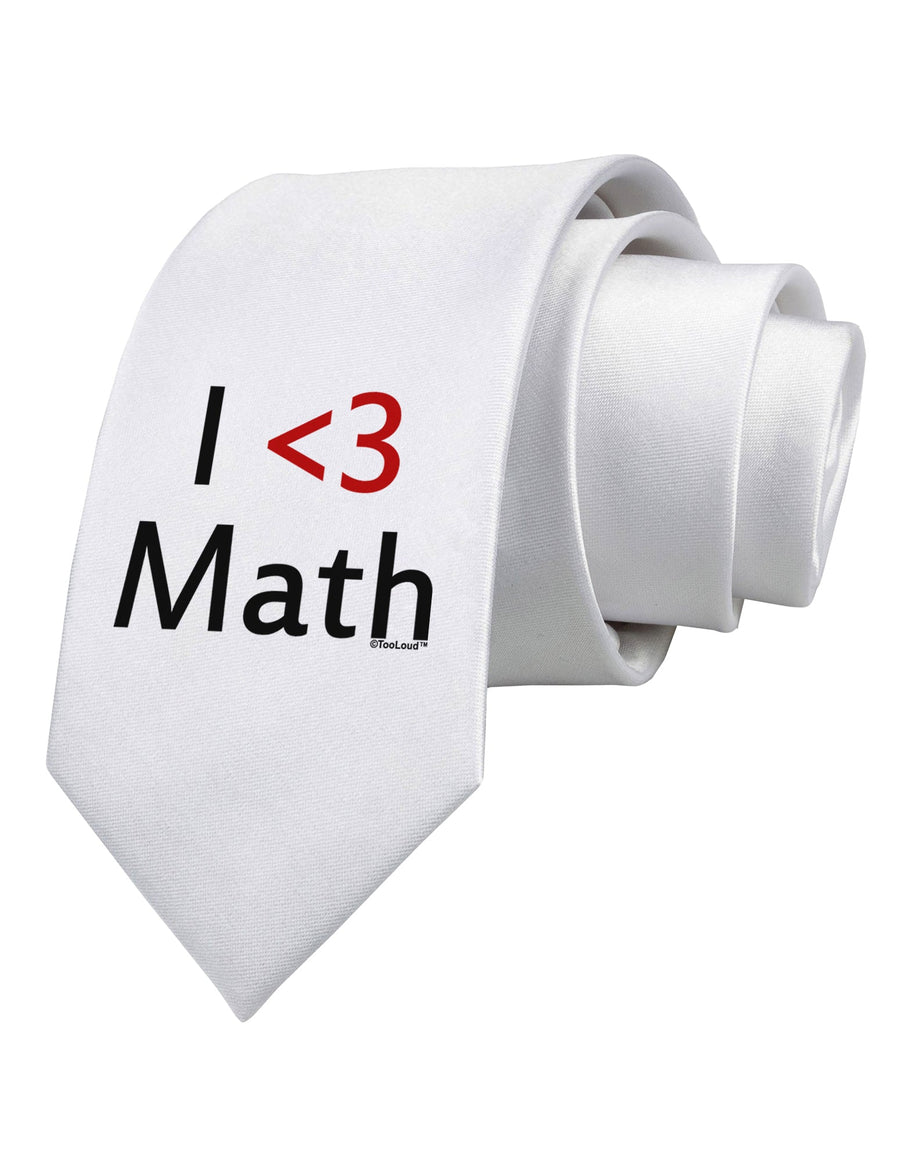 I Heart Math Printed White Necktie by TooLoud