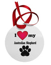 I Heart My Australian Shepherd Circular Metal Ornament by TooLoud-Ornament-TooLoud-White-Davson Sales