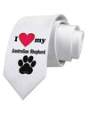 I Heart My Australian Shepherd Printed White Necktie by TooLoud