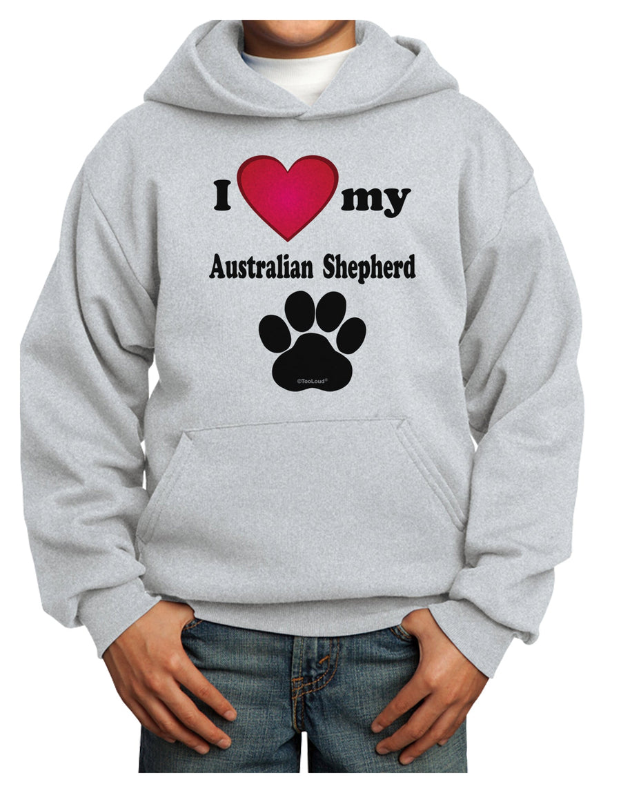 I Heart My Australian Shepherd Youth Hoodie Pullover Sweatshirt by TooLoud-Youth Hoodie-TooLoud-White-XS-Davson Sales