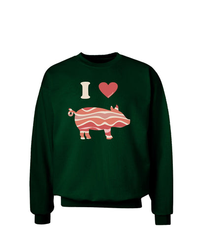 I Heart My Bacon Pig Silhouette Adult Dark Sweatshirt by TooLoud-Sweatshirts-TooLoud-Deep-Forest-Green-Small-Davson Sales