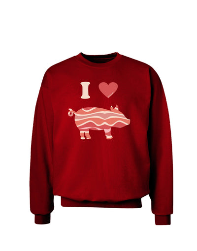 I Heart My Bacon Pig Silhouette Adult Dark Sweatshirt by TooLoud-Sweatshirts-TooLoud-Deep-Red-Small-Davson Sales