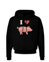 I Heart My Bacon Pig Silhouette Dark Hoodie Sweatshirt by TooLoud-Hoodie-TooLoud-Black-Small-Davson Sales