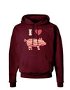 I Heart My Bacon Pig Silhouette Dark Hoodie Sweatshirt by TooLoud-Hoodie-TooLoud-Maroon-Small-Davson Sales