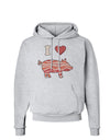 I Heart My Bacon Pig Silhouette Hoodie Sweatshirt by TooLoud-Hoodie-TooLoud-AshGray-Small-Davson Sales