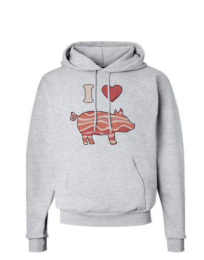 I Heart My Bacon Pig Silhouette Hoodie Sweatshirt by TooLoud-Hoodie-TooLoud-AshGray-Small-Davson Sales