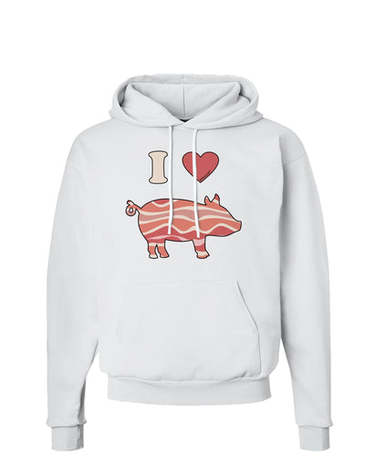 I Heart My Bacon Pig Silhouette Hoodie Sweatshirt by TooLoud-Hoodie-TooLoud-White-Small-Davson Sales