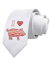 I Heart My Bacon Pig Silhouette Printed White Necktie by TooLoud