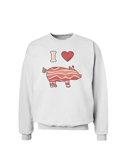 I Heart My Bacon Pig Silhouette Sweatshirt by TooLoud-Sweatshirts-TooLoud-White-Small-Davson Sales