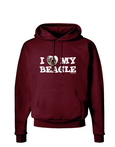 I Heart My Beagle Dark Hoodie Sweatshirt by TooLoud-Hoodie-TooLoud-Maroon-Small-Davson Sales