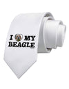 I Heart My Beagle Printed White Necktie by TooLoud