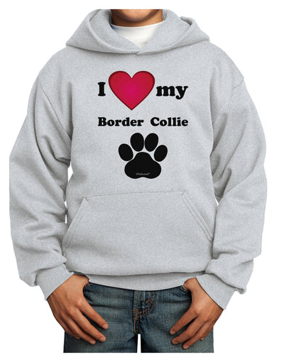 I Heart My Border Collie Youth Hoodie Pullover Sweatshirt by TooLoud-Youth Hoodie-TooLoud-Ash-XS-Davson Sales