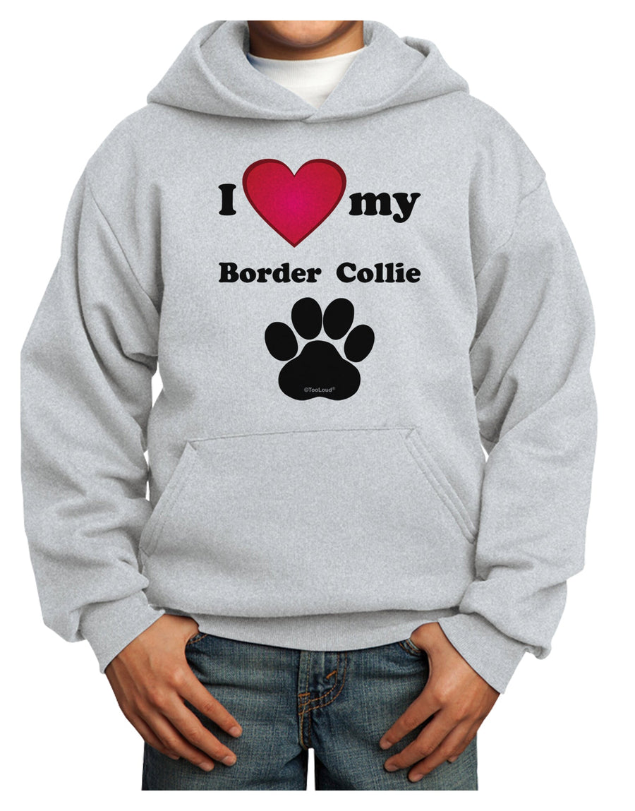 I Heart My Border Collie Youth Hoodie Pullover Sweatshirt by TooLoud-Youth Hoodie-TooLoud-White-XS-Davson Sales