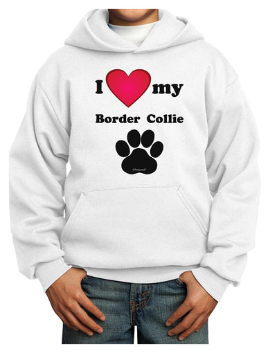 I Heart My Border Collie Youth Hoodie Pullover Sweatshirt by TooLoud-Youth Hoodie-TooLoud-White-XS-Davson Sales