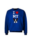 I Heart My Boston Terrier Adult Dark Sweatshirt-Sweatshirts-TooLoud-Deep-Royal-Blue-Small-Davson Sales