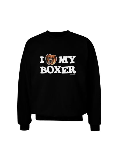 I Heart My Boxer Adult Dark Sweatshirt by TooLoud-Sweatshirts-TooLoud-Black-Small-Davson Sales