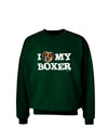 I Heart My Boxer Adult Dark Sweatshirt by TooLoud-Sweatshirts-TooLoud-Deep-Forest-Green-Small-Davson Sales