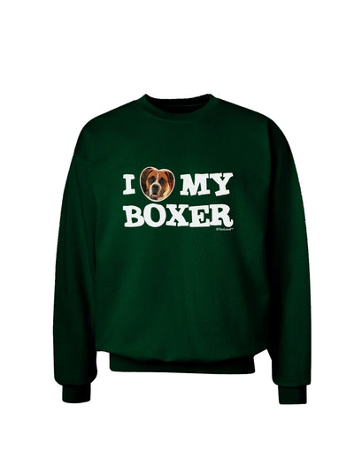 I Heart My Boxer Adult Dark Sweatshirt by TooLoud-Sweatshirts-TooLoud-Deep-Forest-Green-Small-Davson Sales