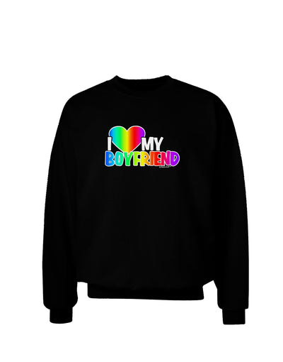I Heart My Boyfriend - Rainbow Adult Dark Sweatshirt-Sweatshirts-TooLoud-Black-Small-Davson Sales