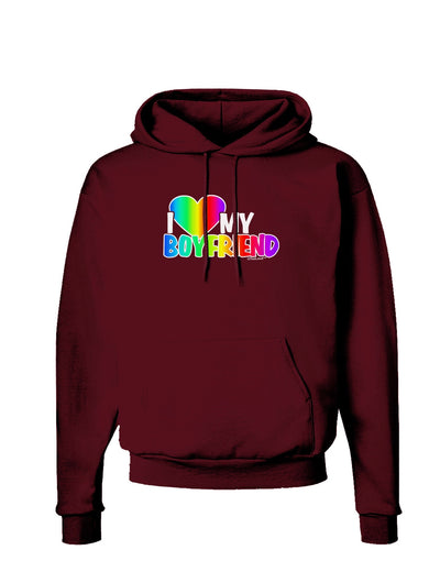 I Heart My Boyfriend - Rainbow Dark Hoodie Sweatshirt-Hoodie-TooLoud-Maroon-Small-Davson Sales