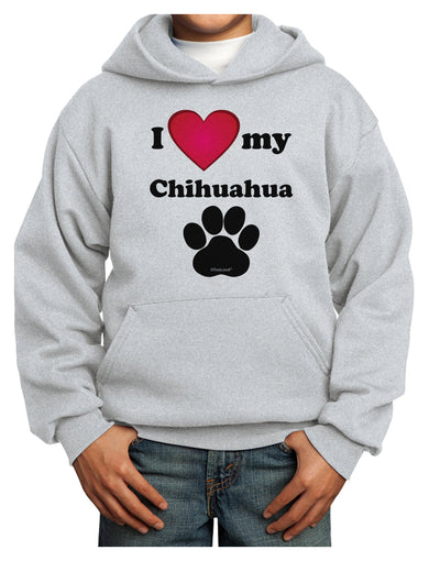 I Heart My Chihuahua Youth Hoodie Pullover Sweatshirt by TooLoud-Youth Hoodie-TooLoud-Ash-XS-Davson Sales