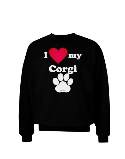 I Heart My Corgi Adult Dark Sweatshirt by TooLoud-Sweatshirts-TooLoud-Black-Small-Davson Sales