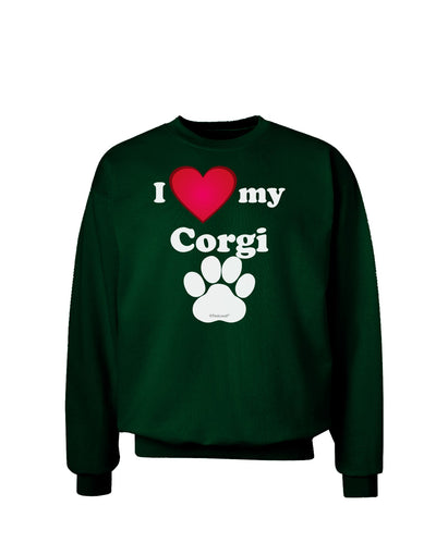 I Heart My Corgi Adult Dark Sweatshirt by TooLoud-Sweatshirts-TooLoud-Deep-Forest-Green-Small-Davson Sales