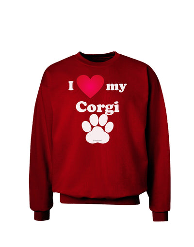 I Heart My Corgi Adult Dark Sweatshirt by TooLoud-Sweatshirts-TooLoud-Deep-Red-Small-Davson Sales