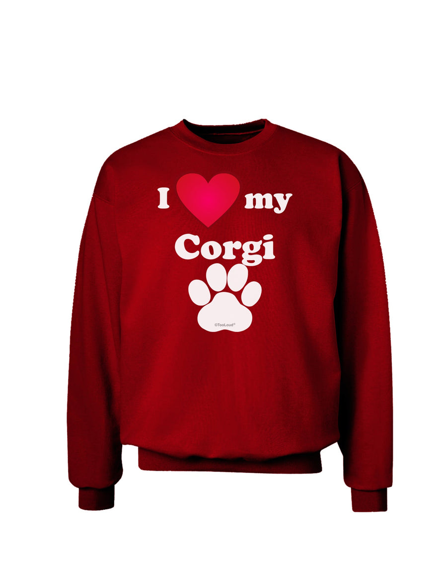 I Heart My Corgi Adult Dark Sweatshirt by TooLoud-Sweatshirts-TooLoud-Black-Small-Davson Sales