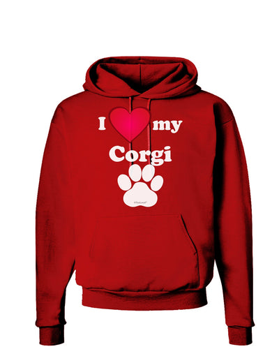 I Heart My Corgi Dark Hoodie Sweatshirt by TooLoud-Hoodie-TooLoud-Red-Small-Davson Sales