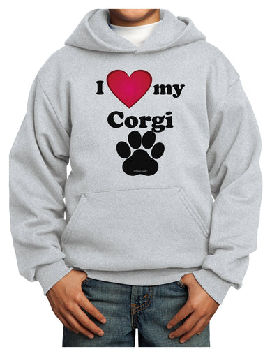 I Heart My Corgi Youth Hoodie Pullover Sweatshirt by TooLoud-Youth Hoodie-TooLoud-Ash-XS-Davson Sales