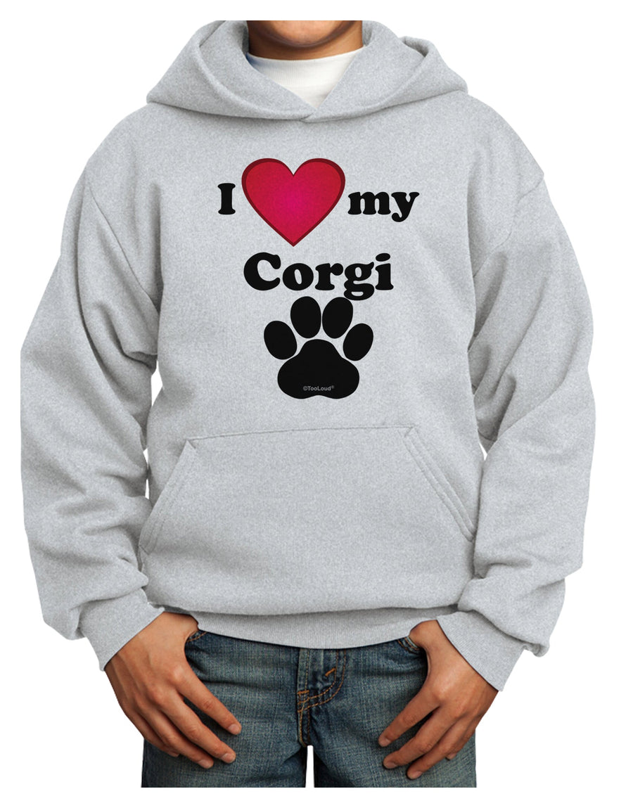 I Heart My Corgi Youth Hoodie Pullover Sweatshirt by TooLoud-Youth Hoodie-TooLoud-White-XS-Davson Sales