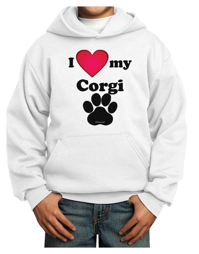 I Heart My Corgi Youth Hoodie Pullover Sweatshirt by TooLoud-Youth Hoodie-TooLoud-White-XS-Davson Sales