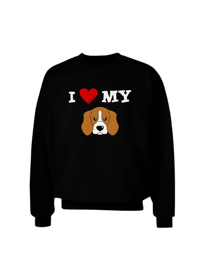 I Heart My - Cute Beagle Dog Adult Dark Sweatshirt by TooLoud-Sweatshirts-TooLoud-Black-Small-Davson Sales