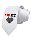 I Heart My - Cute Black Labrador Retriever Dog Printed White Necktie by TooLoud