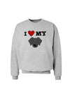 I Heart My - Cute Black Labrador Retriever Dog Sweatshirt by TooLoud-Sweatshirts-TooLoud-AshGray-Small-Davson Sales