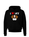 I Heart My - Cute Bulldog - Red Dark Hoodie Sweatshirt by TooLoud-Hoodie-TooLoud-Black-Small-Davson Sales