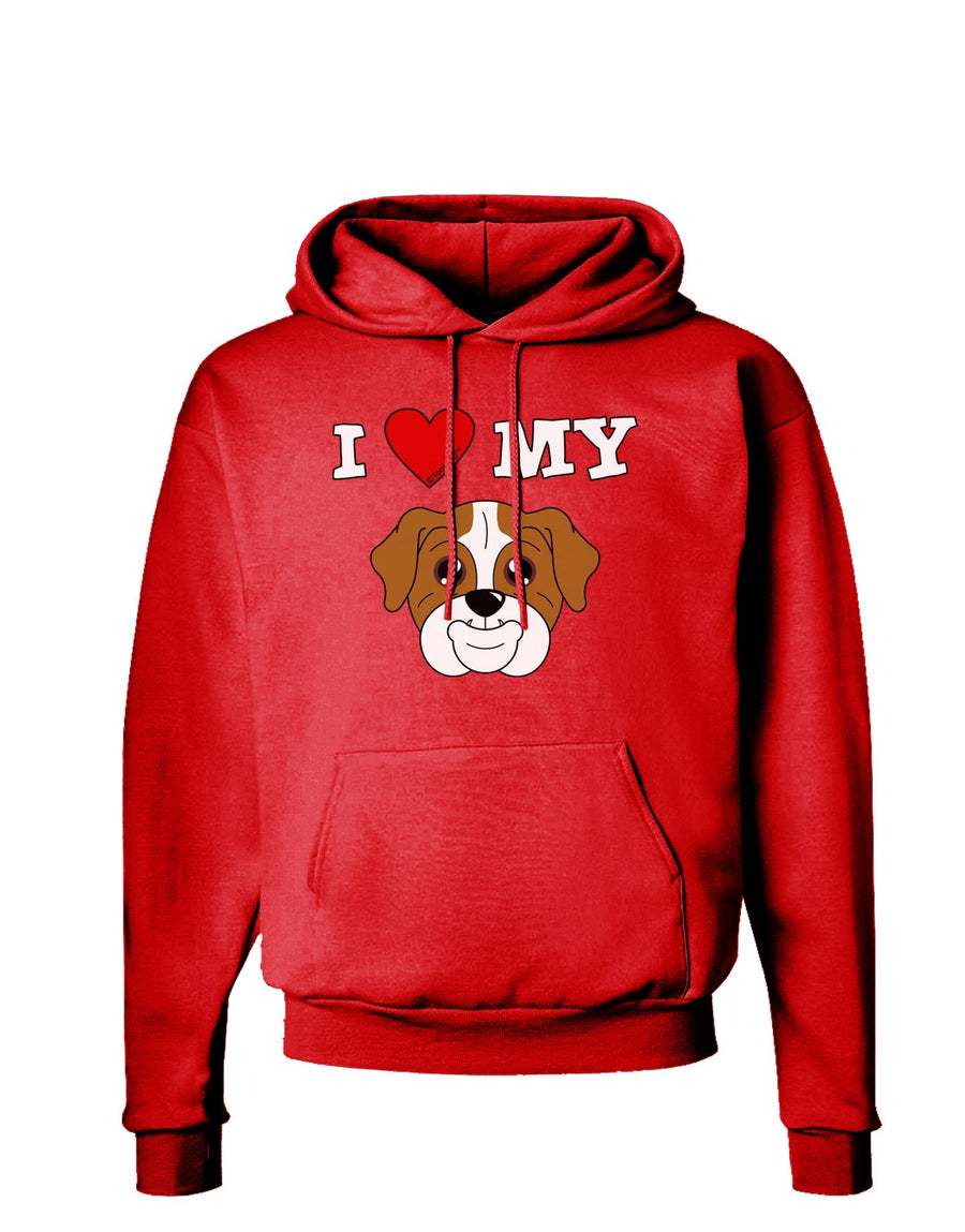 I Heart My - Cute Bulldog - Red Dark Hoodie Sweatshirt by TooLoud-Hoodie-TooLoud-Black-Small-Davson Sales