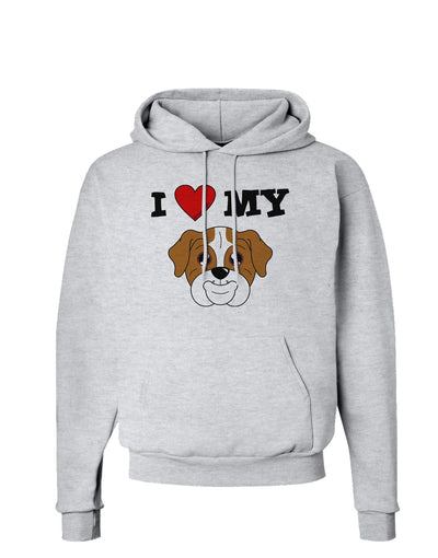 I Heart My - Cute Bulldog - Red Hoodie Sweatshirt by TooLoud-Hoodie-TooLoud-AshGray-Small-Davson Sales