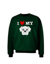 I Heart My - Cute Bulldog - White Adult Dark Sweatshirt by TooLoud-Sweatshirts-TooLoud-Deep-Forest-Green-Small-Davson Sales