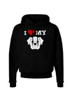 I Heart My - Cute Bulldog - White Dark Hoodie Sweatshirt by TooLoud-Hoodie-TooLoud-Black-Small-Davson Sales