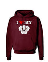 I Heart My - Cute Bulldog - White Dark Hoodie Sweatshirt by TooLoud-Hoodie-TooLoud-Maroon-Small-Davson Sales
