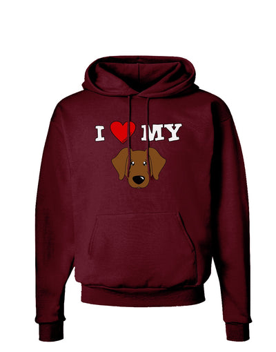 I Heart My - Cute Chocolate Labrador Retriever Dog Dark Hoodie Sweatshirt by TooLoud-Hoodie-TooLoud-Maroon-Small-Davson Sales