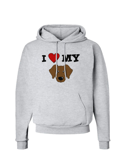 I Heart My - Cute Chocolate Labrador Retriever Dog Hoodie Sweatshirt by TooLoud-Hoodie-TooLoud-AshGray-Small-Davson Sales