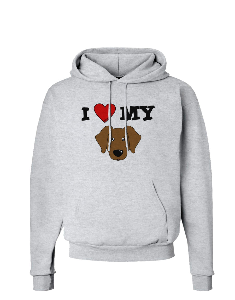 I Heart My - Cute Chocolate Labrador Retriever Dog Hoodie Sweatshirt by TooLoud-Hoodie-TooLoud-White-Small-Davson Sales