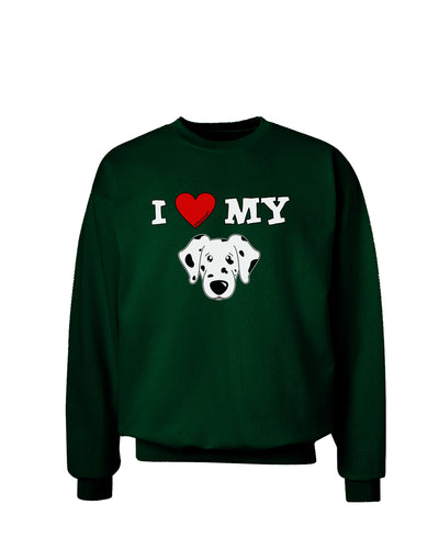 I Heart My - Cute Dalmatian Dog Adult Dark Sweatshirt by TooLoud-Sweatshirts-TooLoud-Deep-Forest-Green-Small-Davson Sales