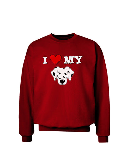 I Heart My - Cute Dalmatian Dog Adult Dark Sweatshirt by TooLoud-Sweatshirts-TooLoud-Deep-Red-Small-Davson Sales