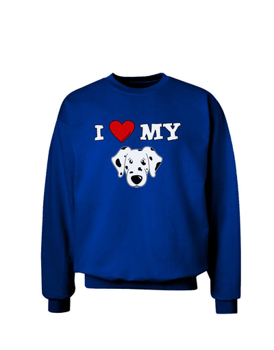 I Heart My - Cute Dalmatian Dog Adult Dark Sweatshirt by TooLoud-Sweatshirts-TooLoud-Deep-Royal-Blue-Small-Davson Sales