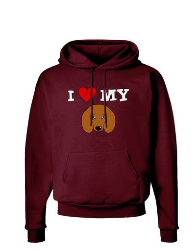 I Heart My - Cute Doxie Dachshund Dog Dark Hoodie Sweatshirt by TooLoud-Hoodie-TooLoud-Maroon-Small-Davson Sales