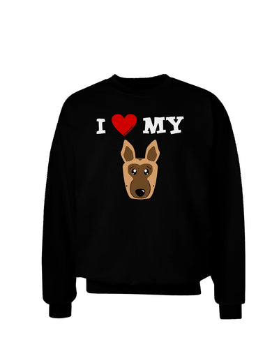 I Heart My - Cute German Shepherd Dog Adult Dark Sweatshirt by TooLoud-Sweatshirts-TooLoud-Black-Small-Davson Sales